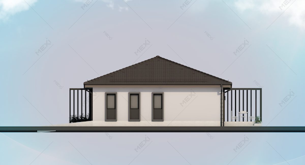 fatada casa cu garaj pe sistem modular