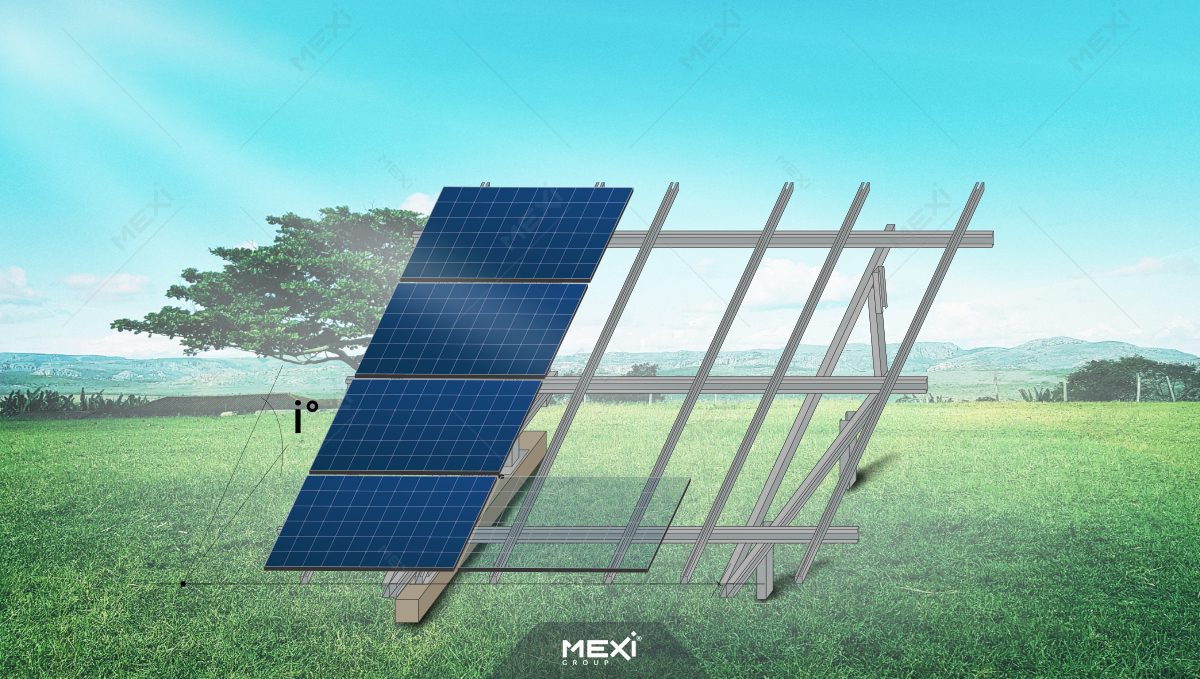 structură metalică pentru panouri solare la unghiuri diferite