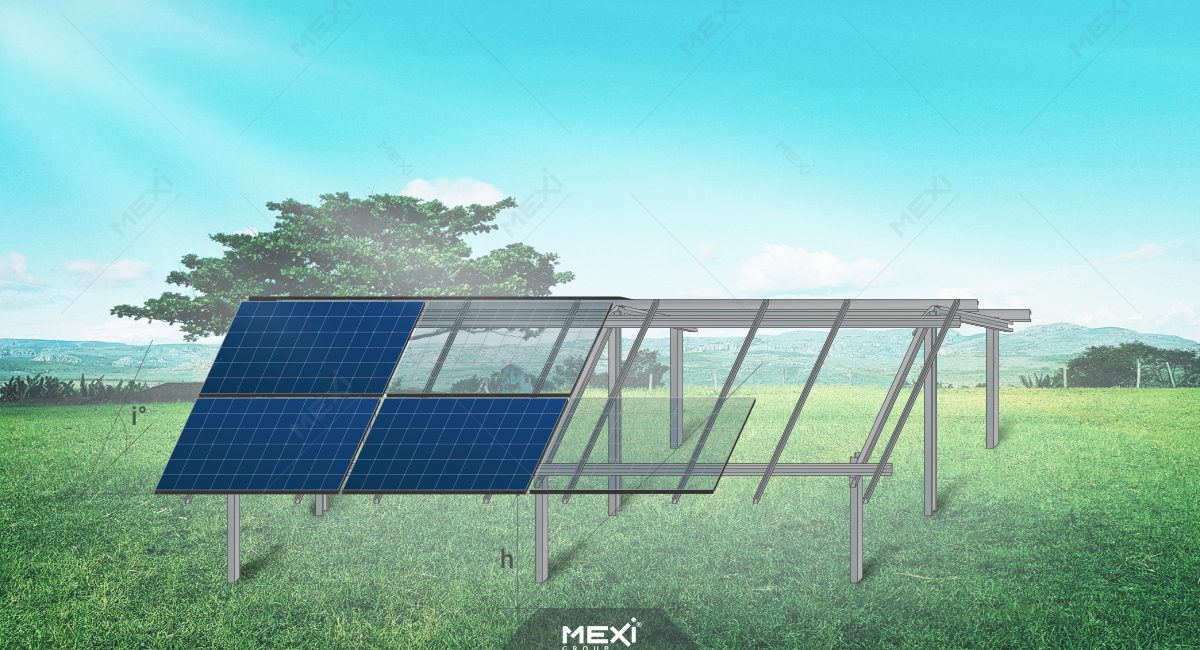 structură metalică pentru panouri solare orientate Est-Vest
