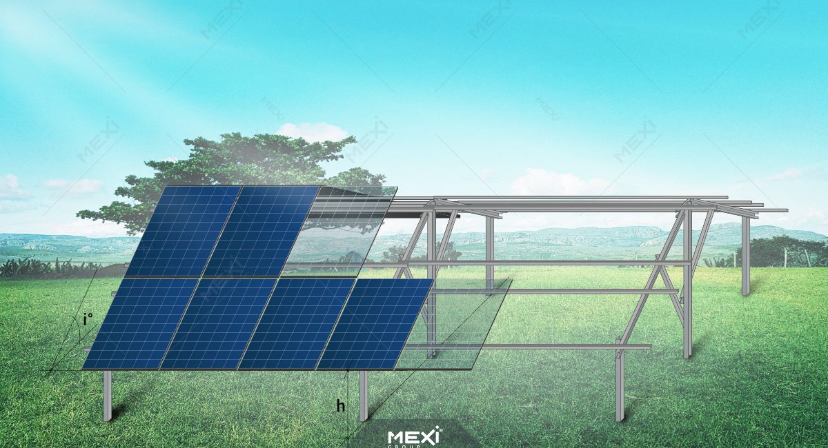 structură metalică pentru panouri solare orientate spre Est-Vest