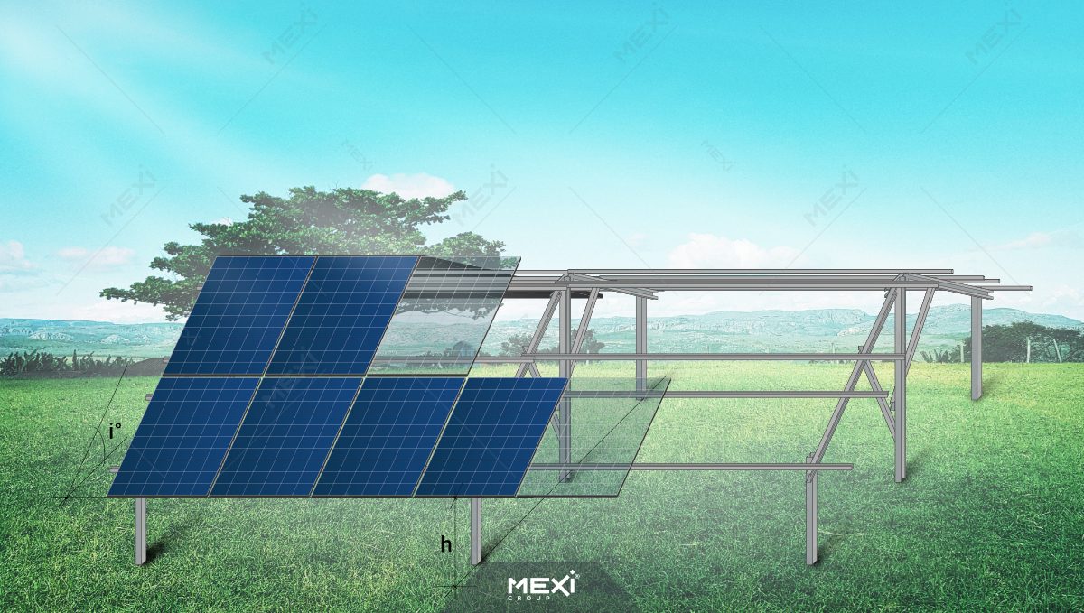 structură metalică pentru panouri solare orientate spre Est-Vest
