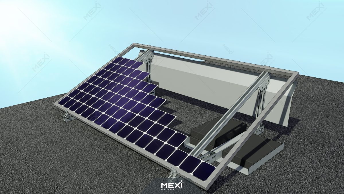 suport panou solar cu unghi reglabil, mantabil pe acoperiș plat
