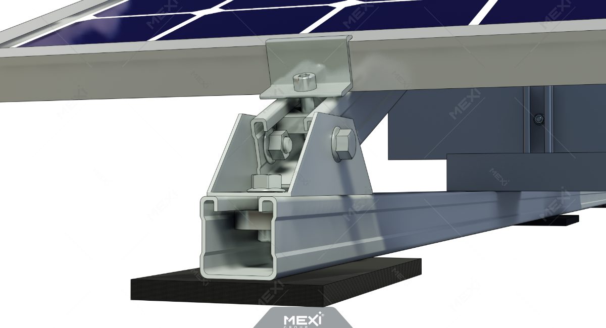 detaliu montare panou solar de acoperiș plat