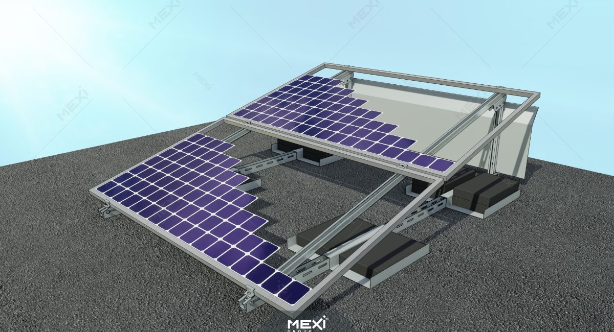 suport metalic panou solar reglabil cu deflector de vânt