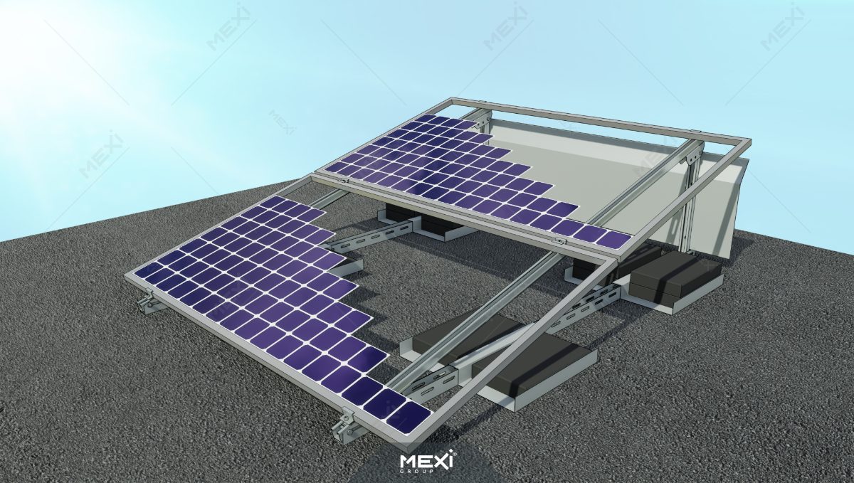 suport metalic panou solar reglabil cu deflector de vânt