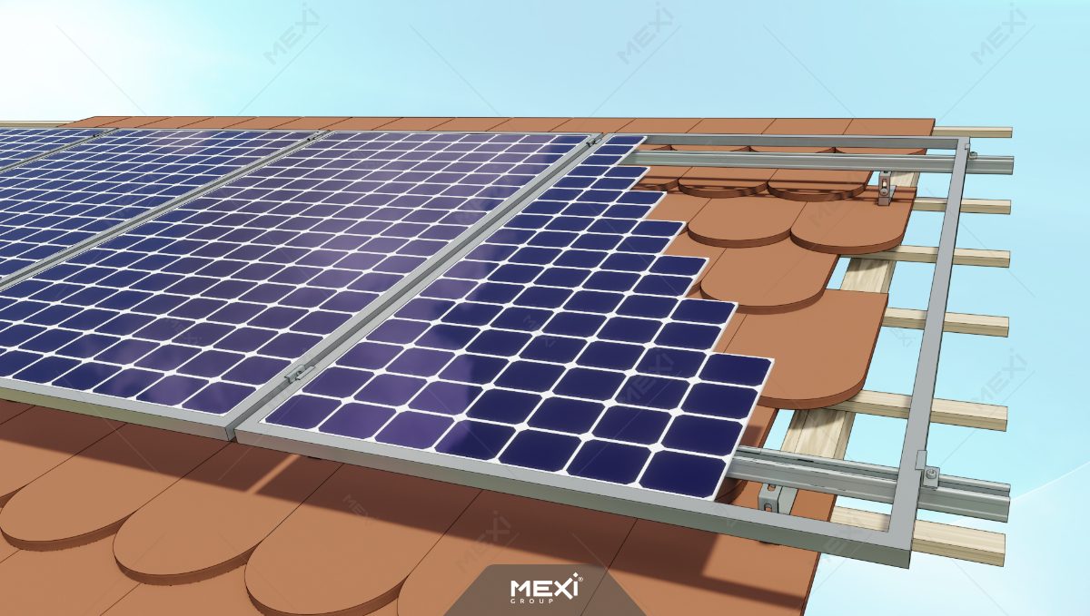 sistem de prindere panou solar cu cârlig de acoperiș cu țiglă plată