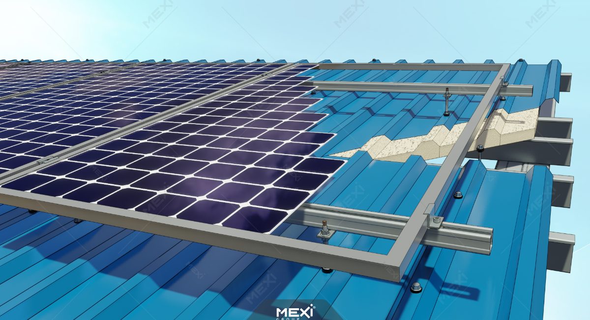 panouri solare montate pe acoperiș cu placă Isopanel
