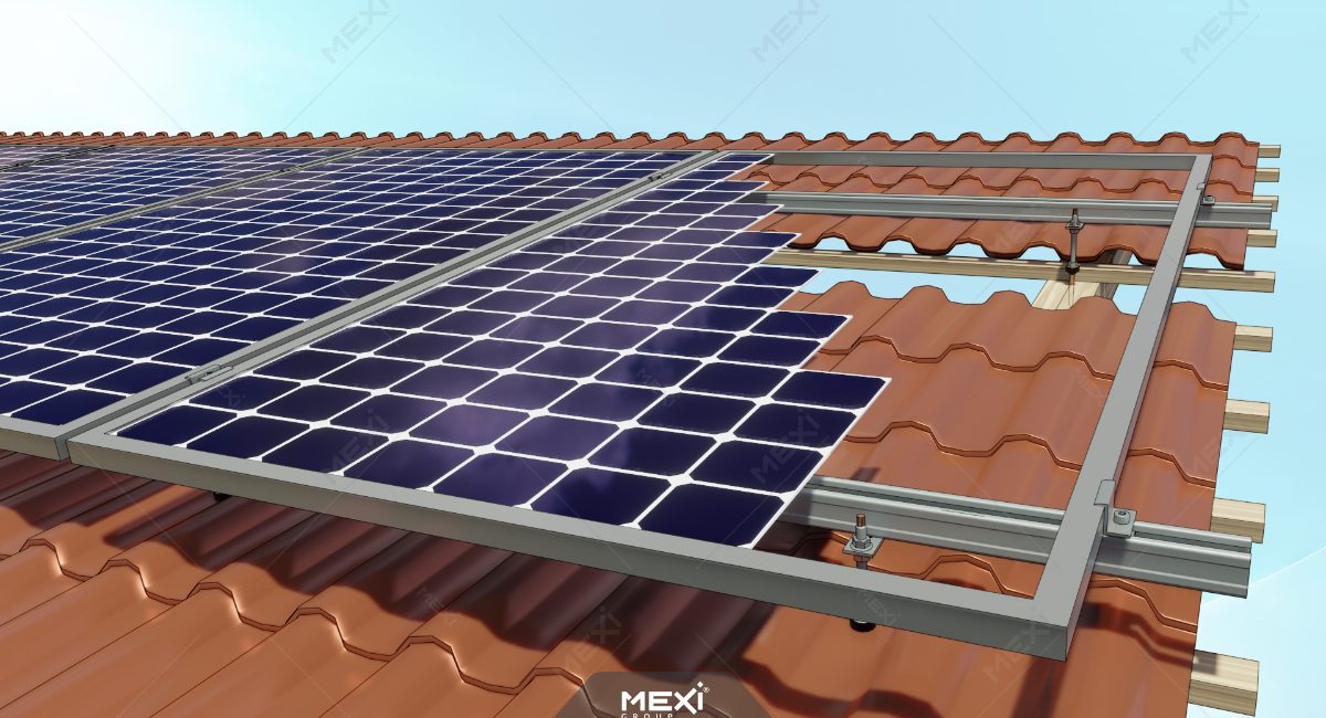 sistem de prindere panouri fotovoltaice de acoperiș cu țiglă metalică