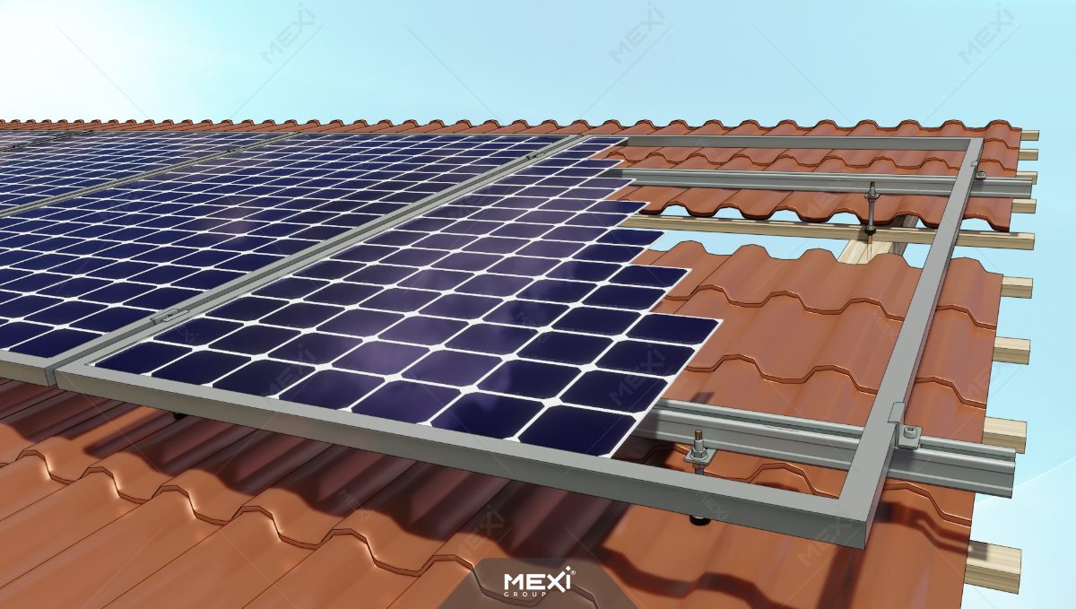 sistem de prindere panouri fotovoltaice de acoperiș cu țiglă metalică