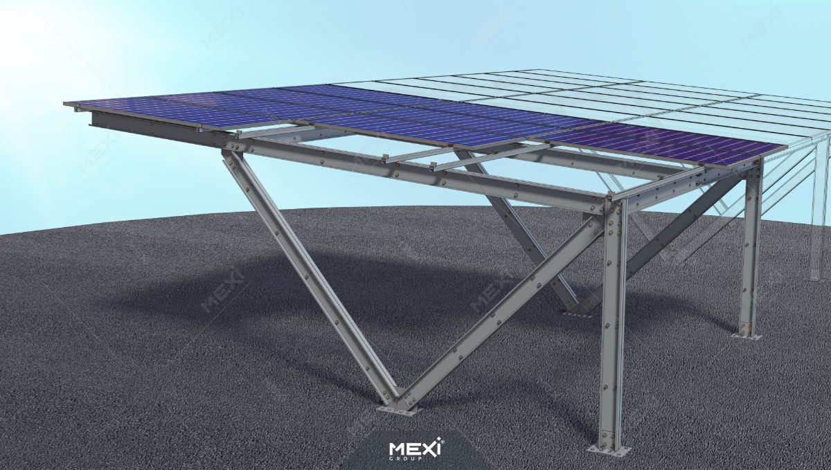 structură metalică pentru carport fotovoltaic