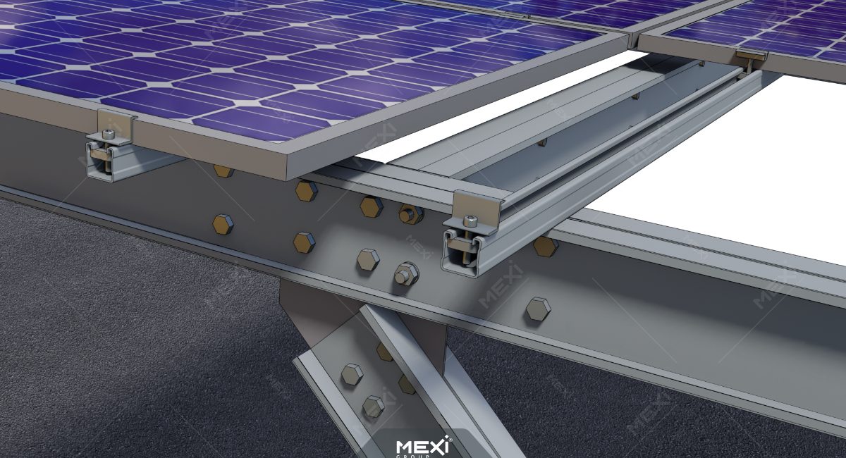 sistem de prindere panou fotovoltaic pe carport