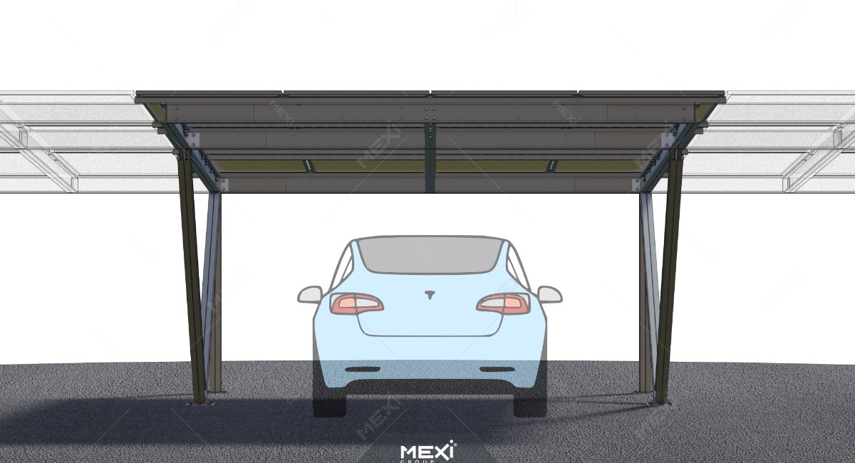 carport fotovoltaic pentru o mașină