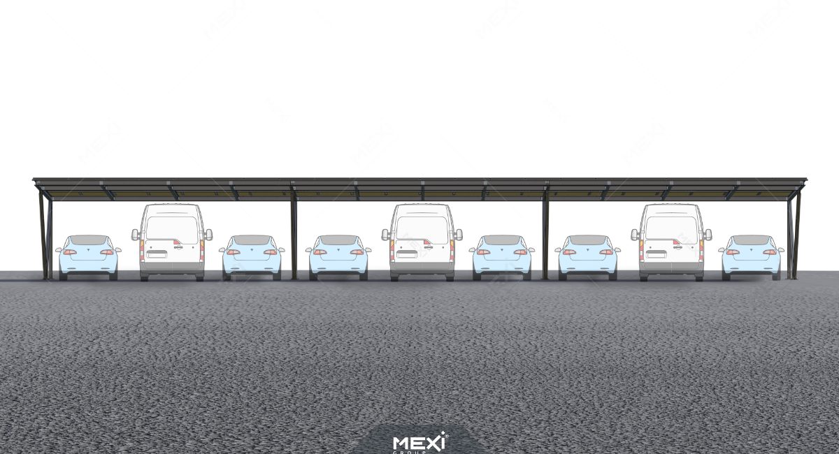 carport modular pentru mai multe locuri de parcare