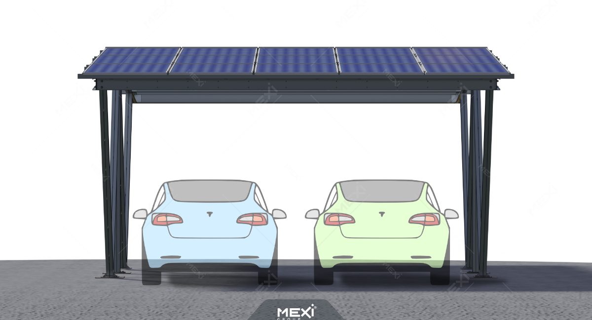 carport solar cu patru (2x2) locuri de parcare