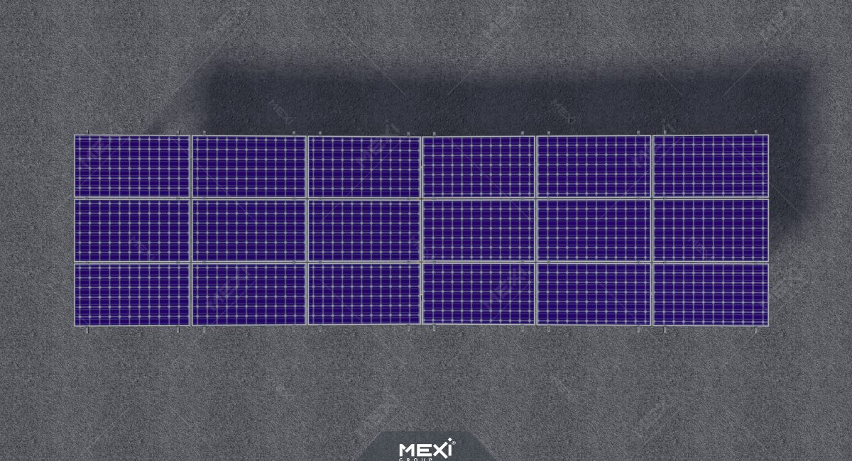 panouri fotovoltaice peste carport, vedere din sus