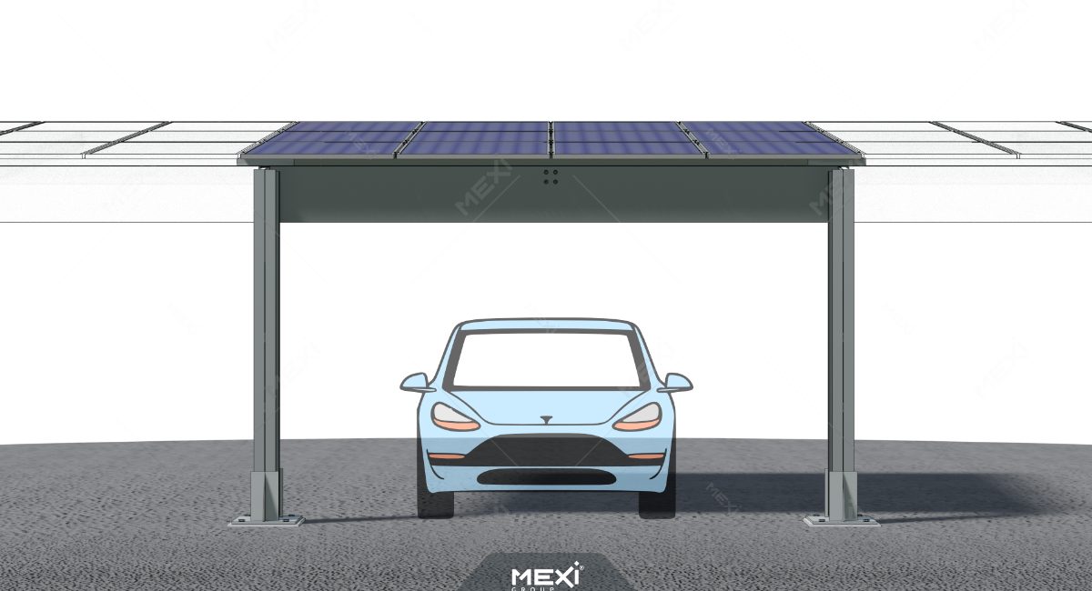 parcare fotovoltaică metalică pentru 1 loc de parcare