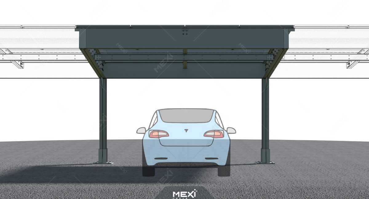 parcare solară metalică pentru 1 loc de parcare