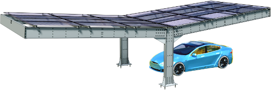 structură carport solar pentru parcare fotovoltaică
